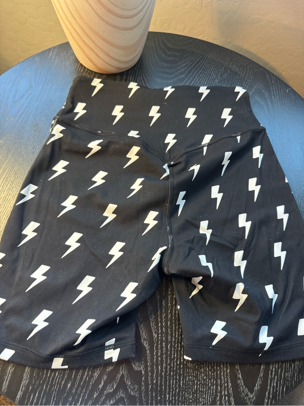 Black Lightning-Print Women’s Performance Shorts - Picture 3 of 10